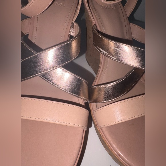 Guess Platform Cork Wedge Rose Gold Nude - Picture 14 of 16